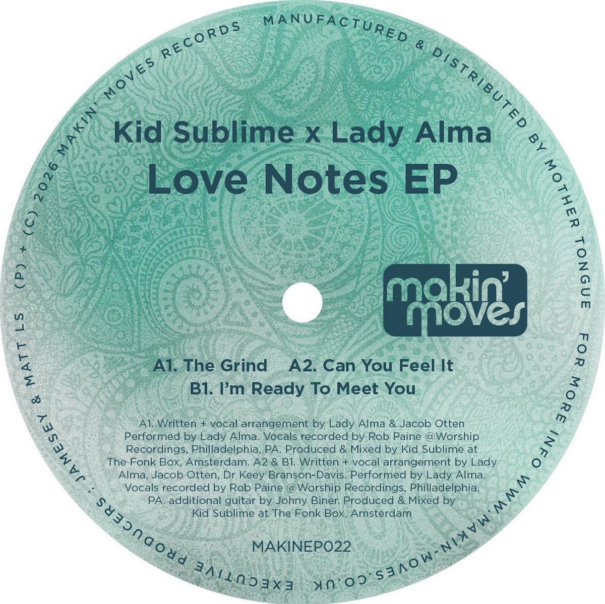 Kid Sublime X Lady Alma - Love Notes EP